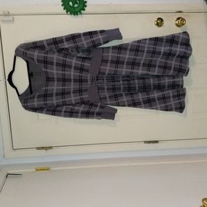 Grey plaid sweater dress